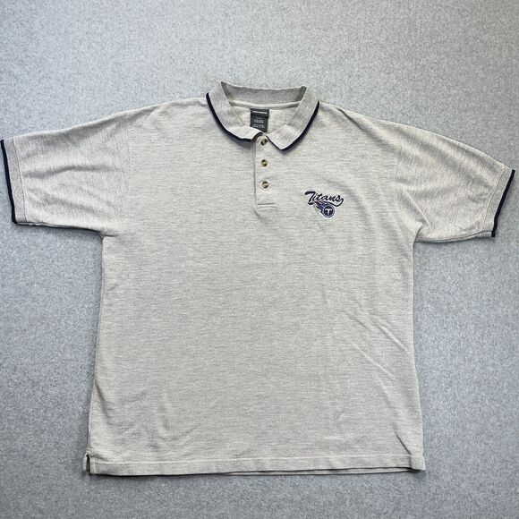 Tennessee Titans Polo Shirt Mens XL XLarge Grey SS Embroidered Logo Vintage Y2K - Picture 2 of 9